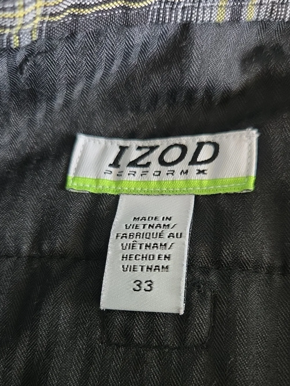 Izod Plaid Men's Shorts in Black White & Yellow